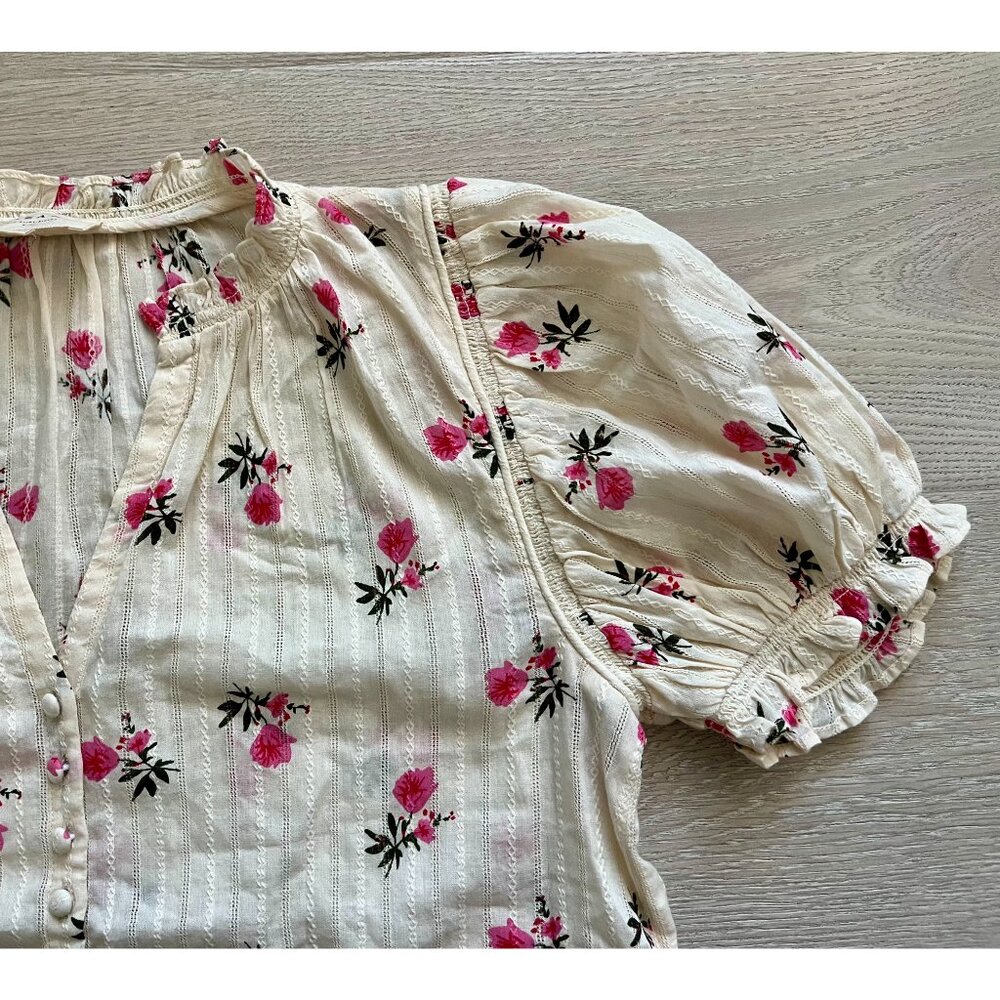 Sezane Cotton Puff Sleeve Blouse - Picture 3 of 4